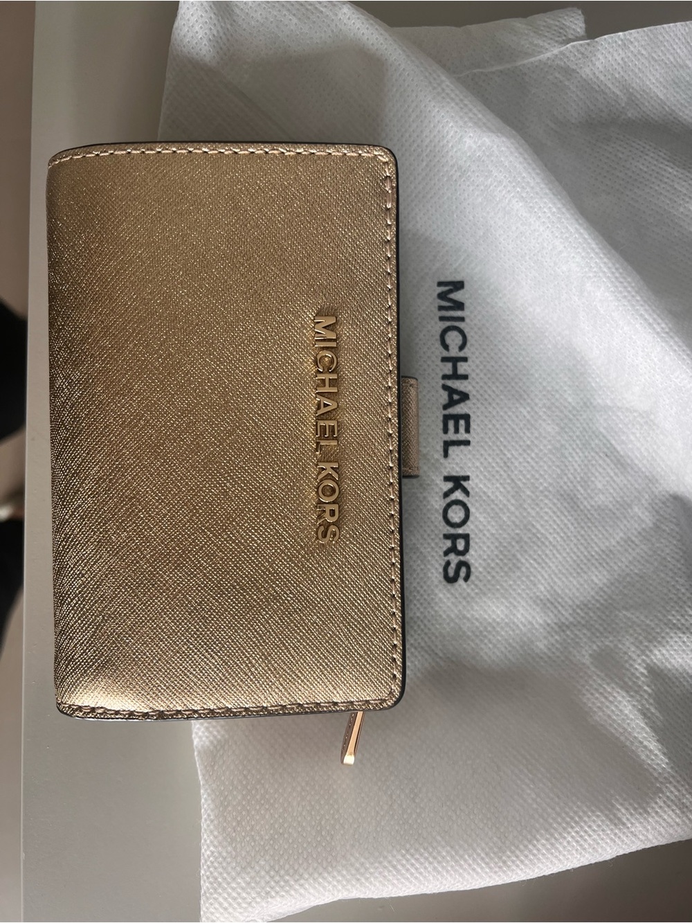 Michael Kors Gold Compact Card Holder Wallet